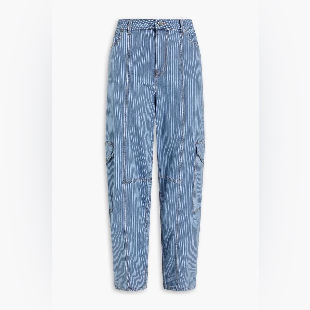 Ganni Women’s High-Rise Striped Cargo Jeans
